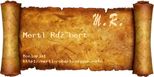 Mertl Róbert névjegykártya