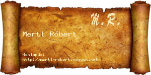 Mertl Róbert névjegykártya